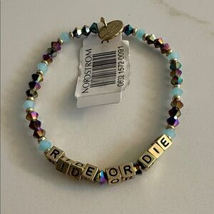 Little Word Project Colorful Beaded Bracelet with 'Ride or Die' Letters NWT